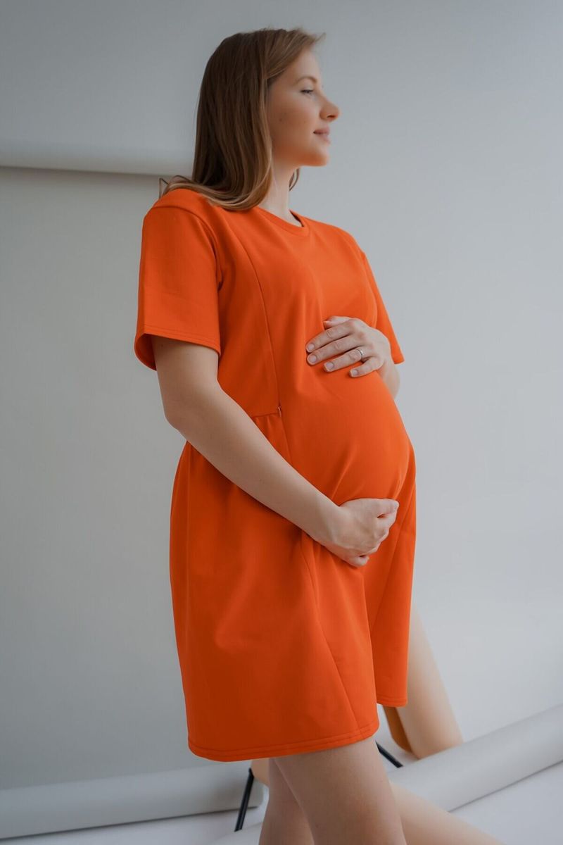 Сукня для вагітних і годуючих помаранчева