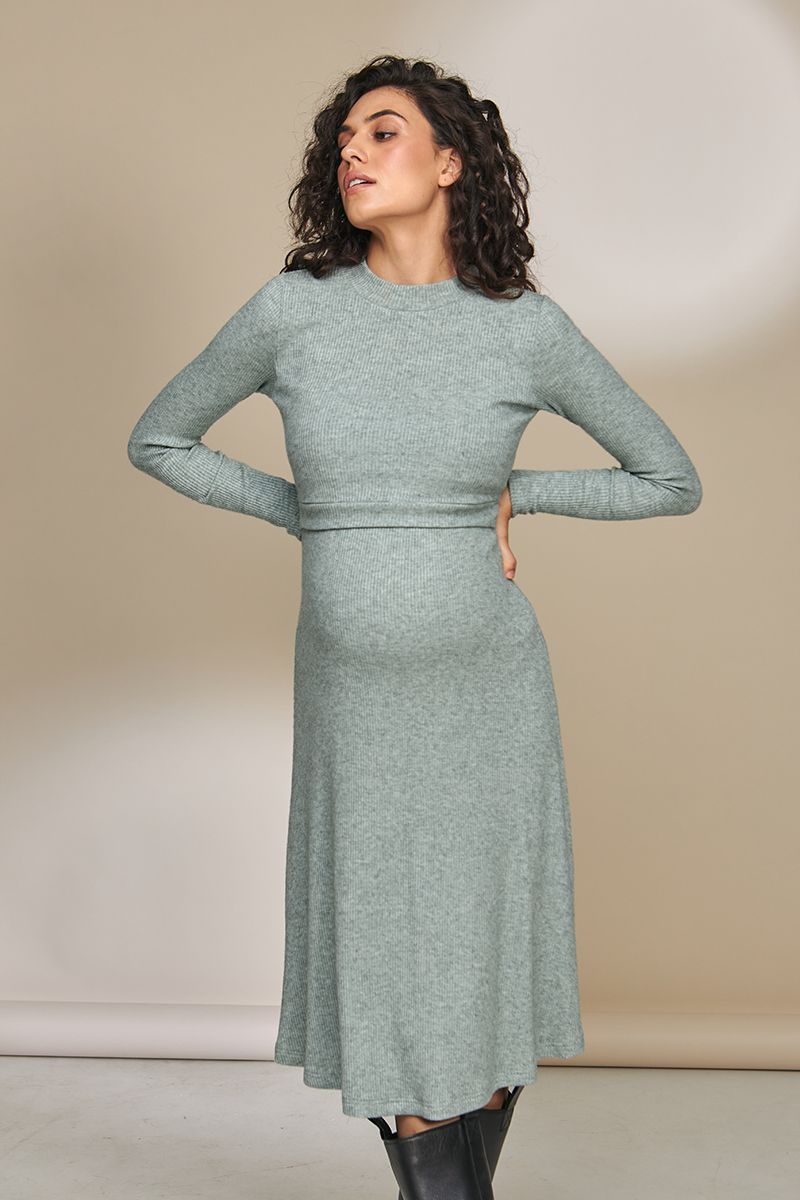 Женское платье для беременных и кормящих, оливковый, S, 102 см, 58,7 см, 75,6 см, 81,8 см, 101,6 см