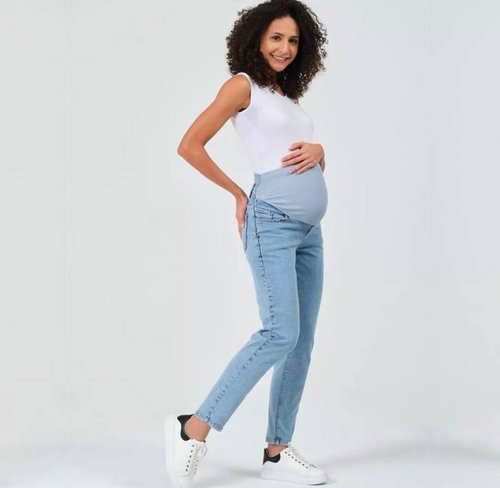 Джинси MOM для вагітних., Блакитний, 38