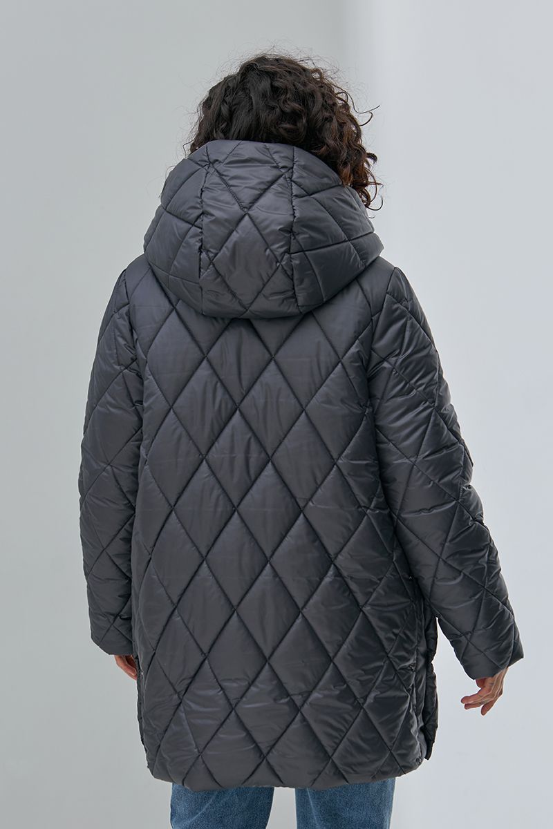 Куртка для вагітних, на кнопках, Темно-сірий, S, 81,5 см, 64 см, 118 см, 119 см, 119 см