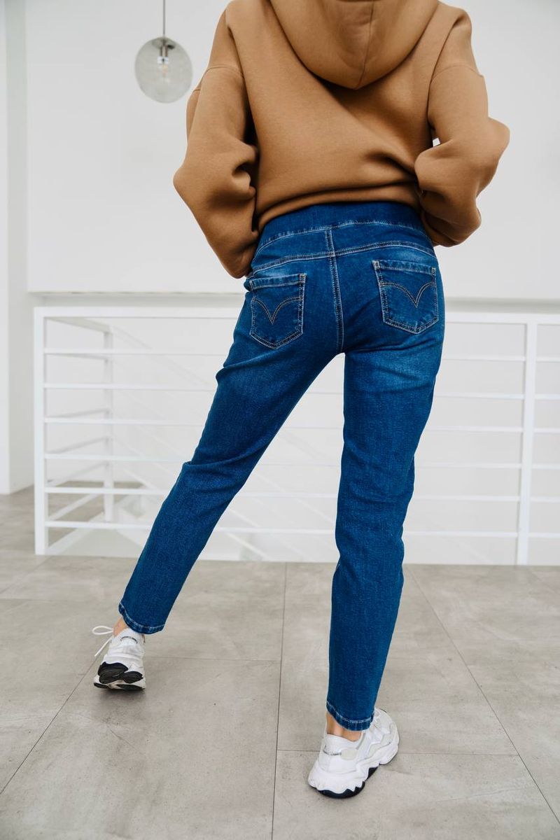 Стильні джинси для вагітних з високою талією, синий, 36