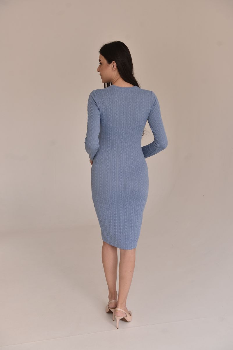 Женское платье для беременных и кормящих из трикотажа, Голубой, S