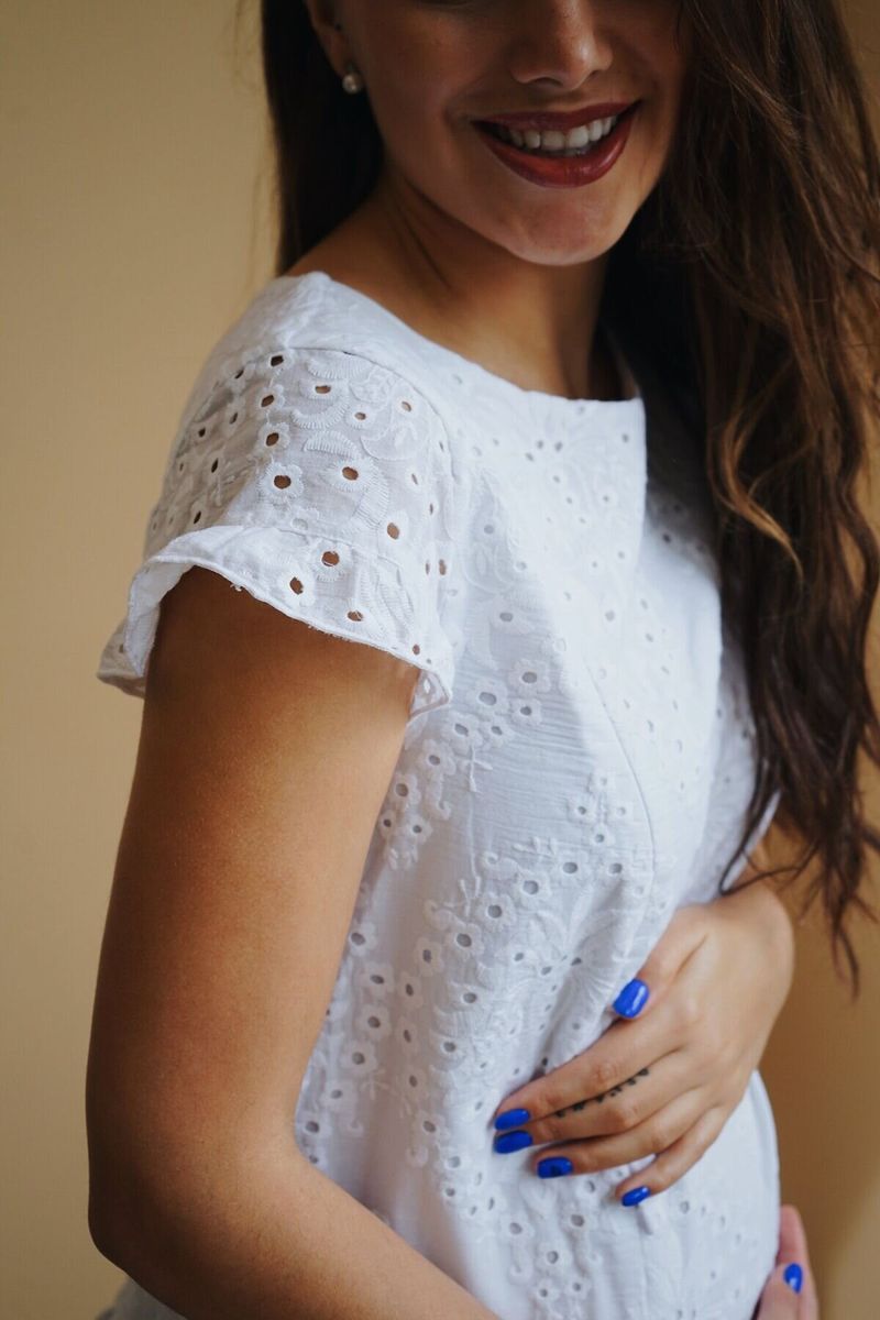 Платье для беременных и кормящих белое