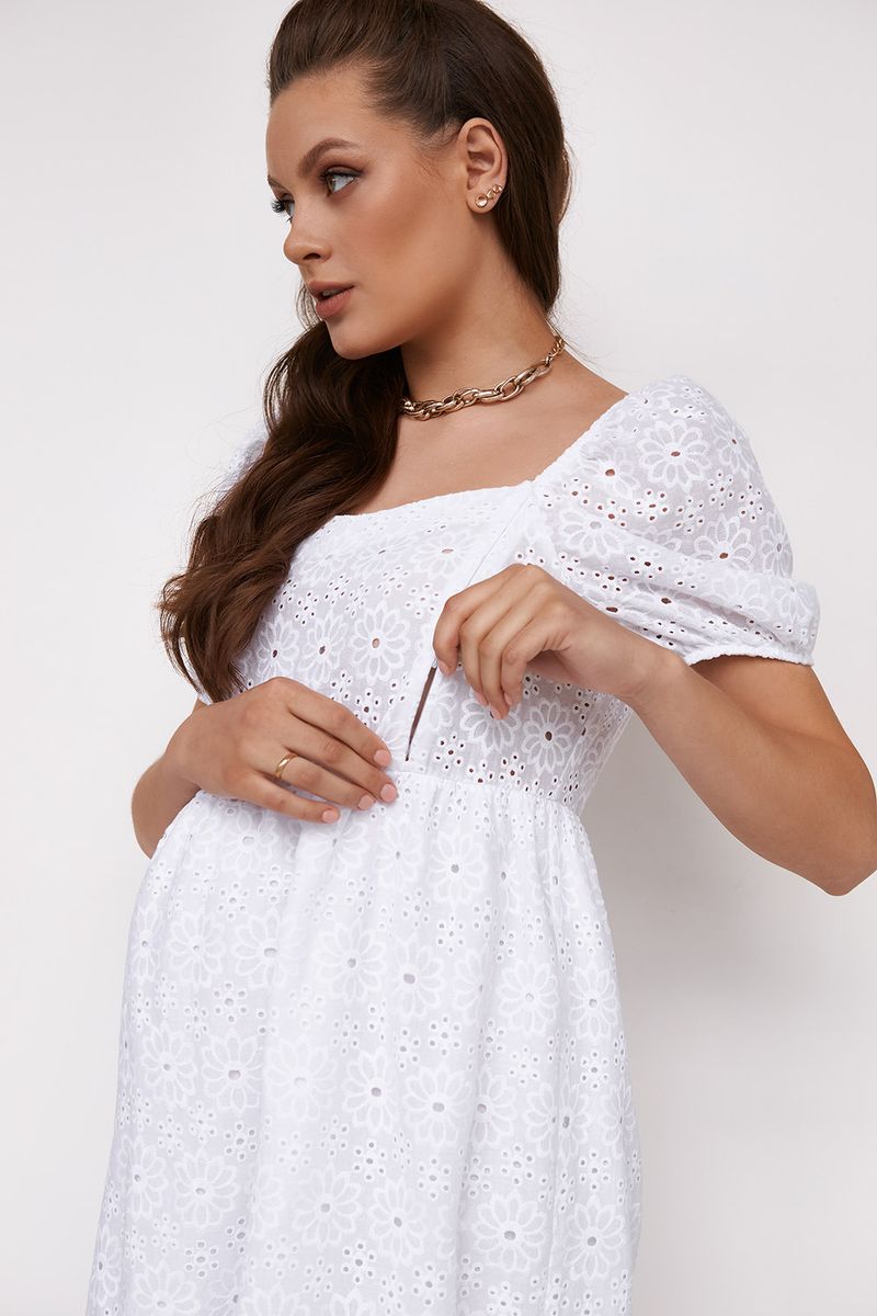 Сукня для вагітних і годуючих біла