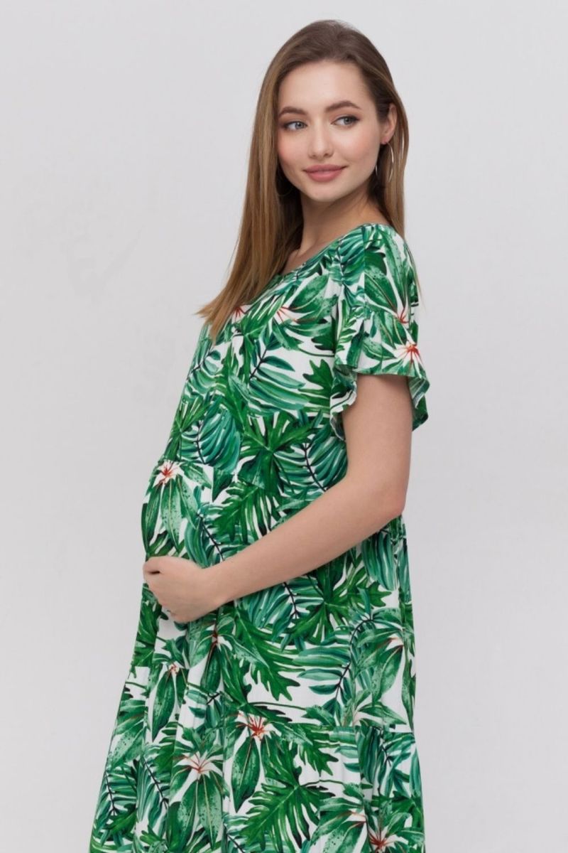 Платье для беременных и кормящих с принтом