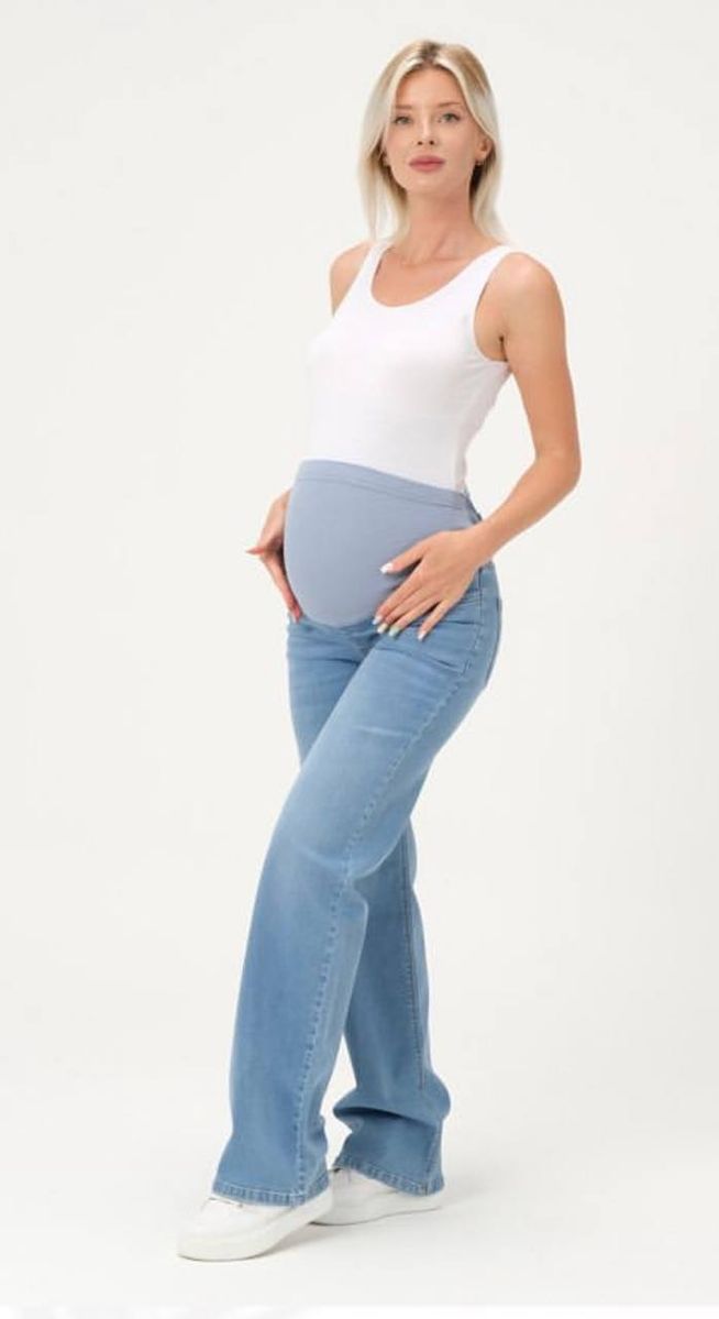 Прямі джинси для вагітних., Блакитний, 38