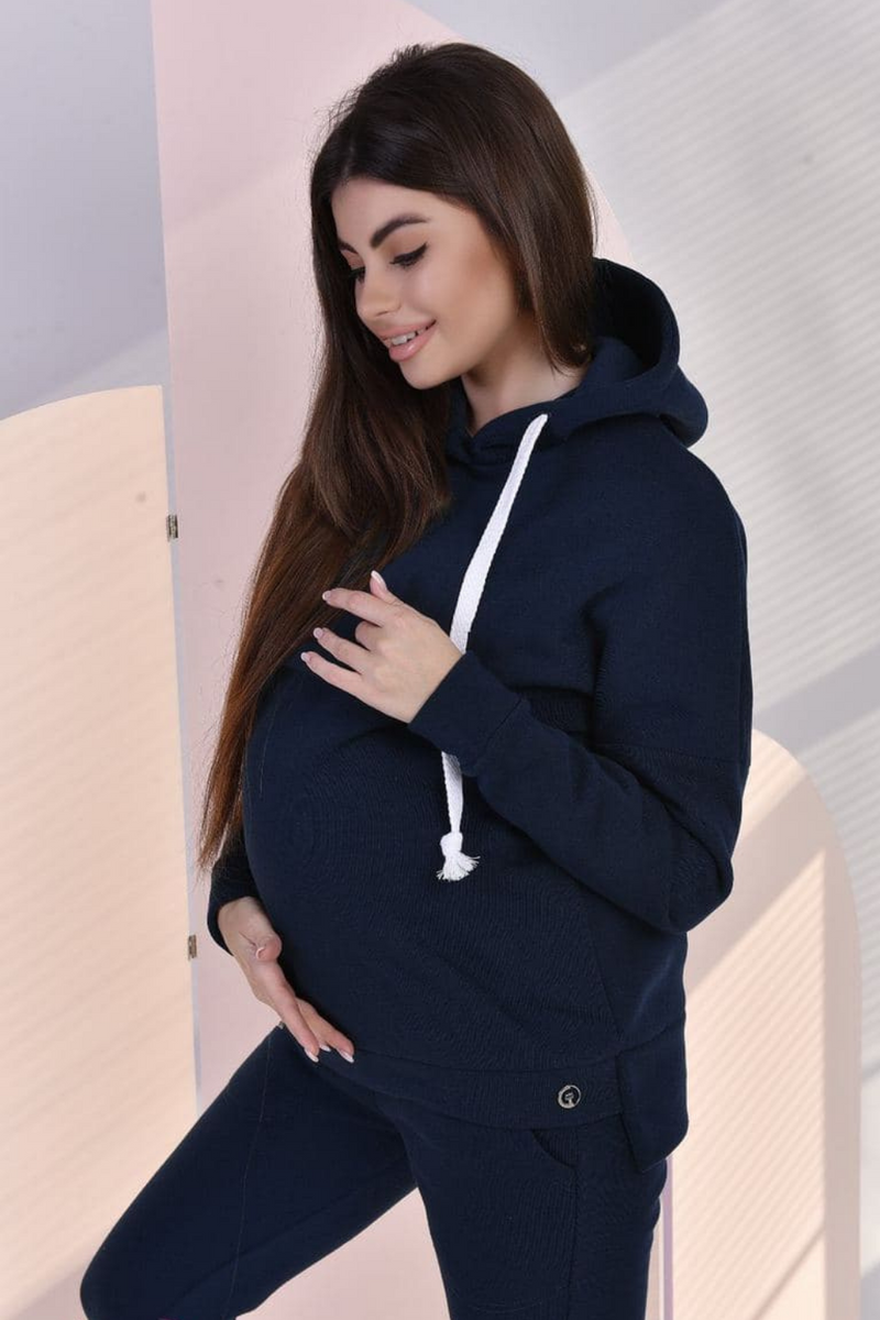 Спортивный костюм для беременных и кормящих тёмно-синий