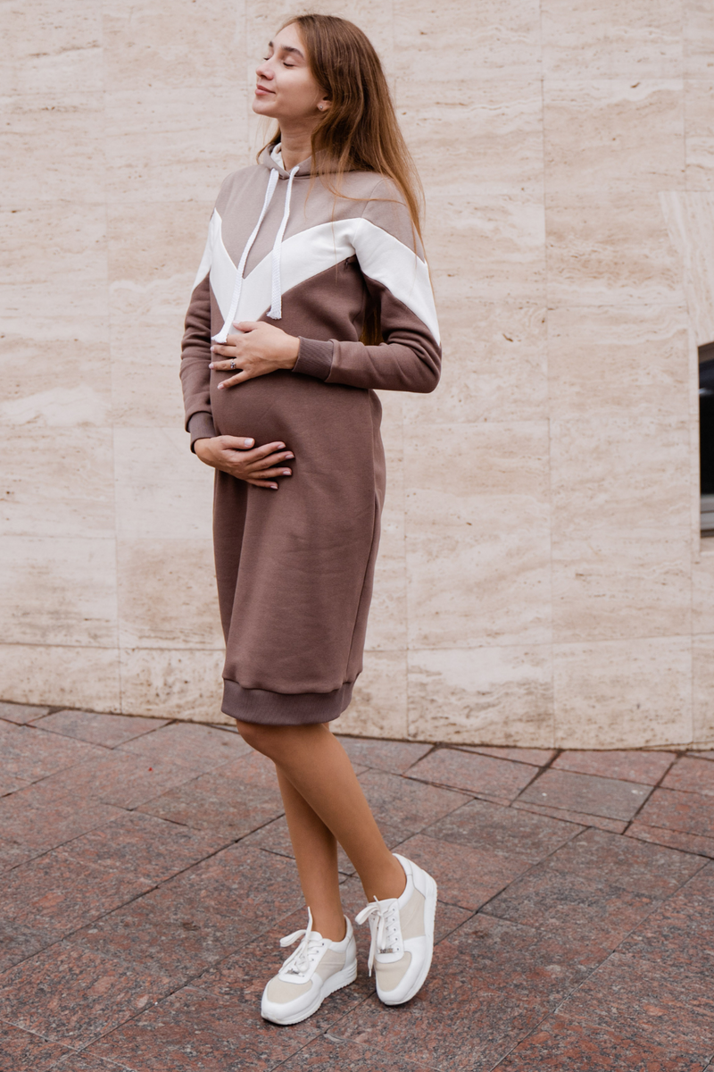 Сукня для вагітних і годуючих коричнева