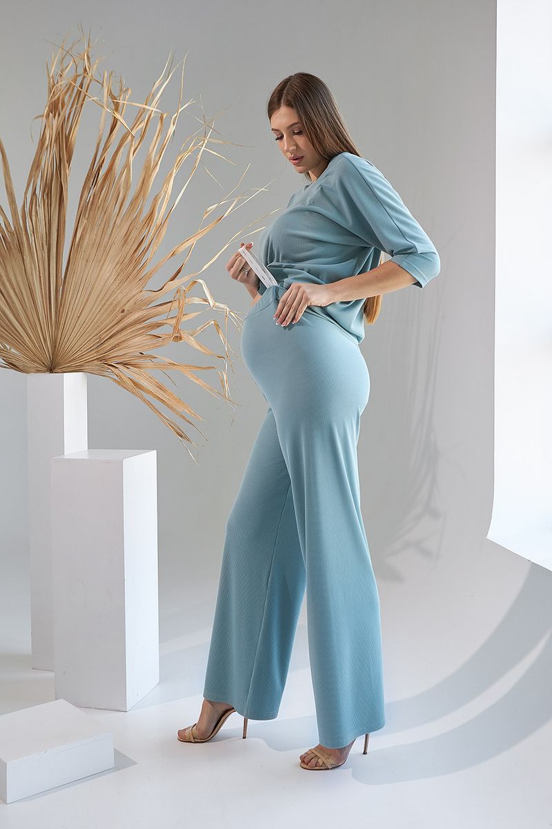 Спортивный костюм для беременных и кормящих голубой