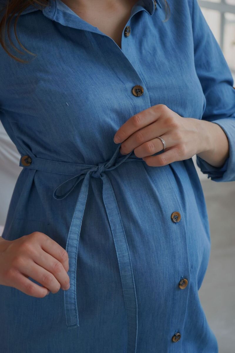 Платье для беременных голубое