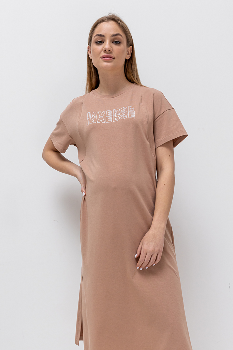 Сукня для вагітних та годуючих бежева