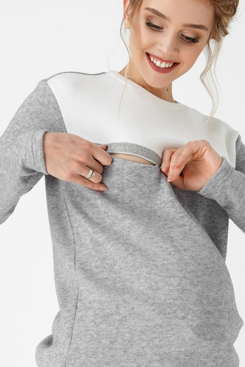 Спортивный костюм для беременных и кормящих серый