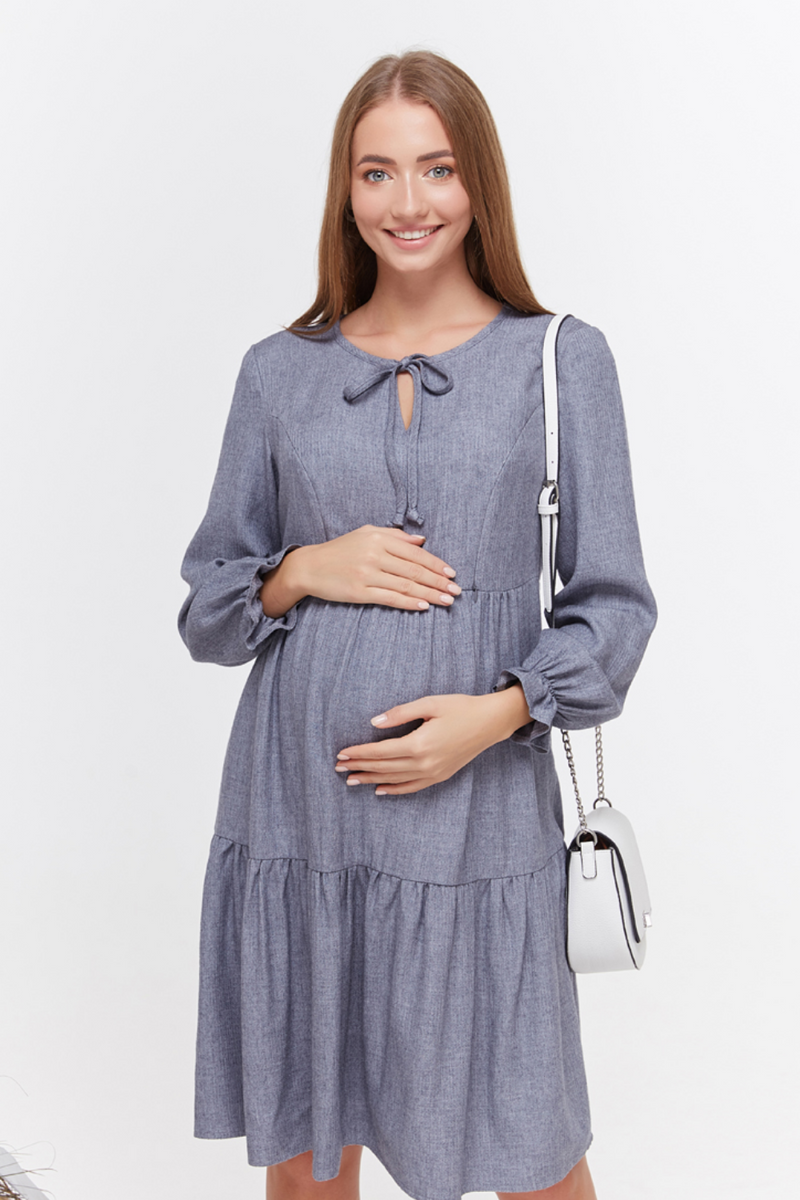 Сукня для вагітних і годуючих синя