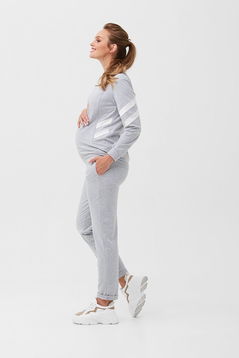 Спортивний костюм для вагітних і годуючих сірий