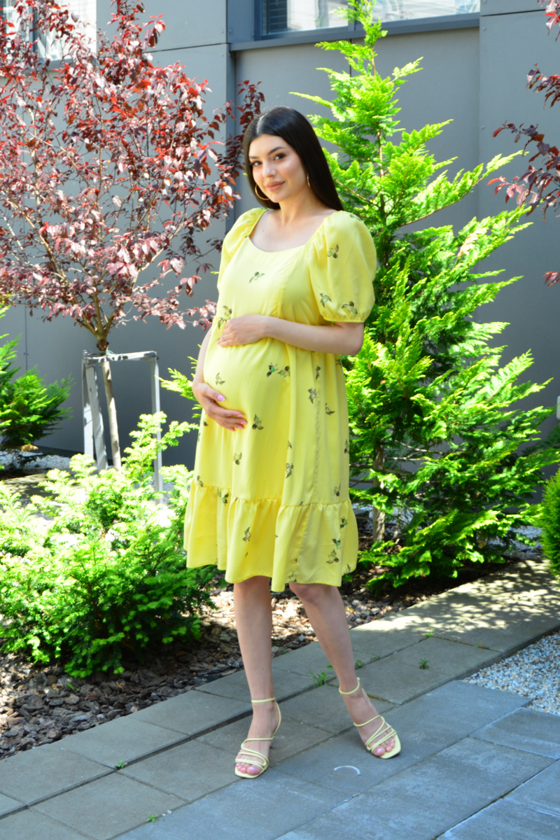 Плаття для вагітних та годуючих жовте