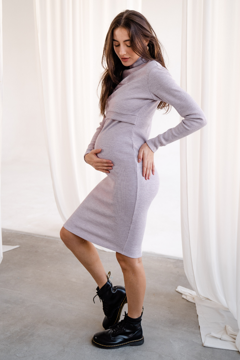 Платье для беременных и кормящих лавандовое