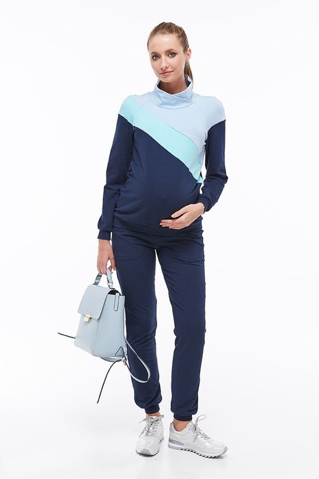 Спортивный костюм для беременных и кормящих темно-синій