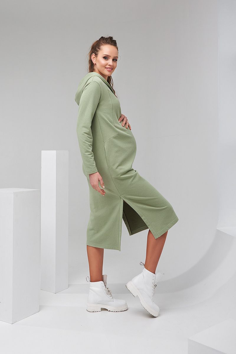 Платье для беременных и кормящих фисташковое