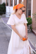 Платье для беременных и кормящих длины миди молочное