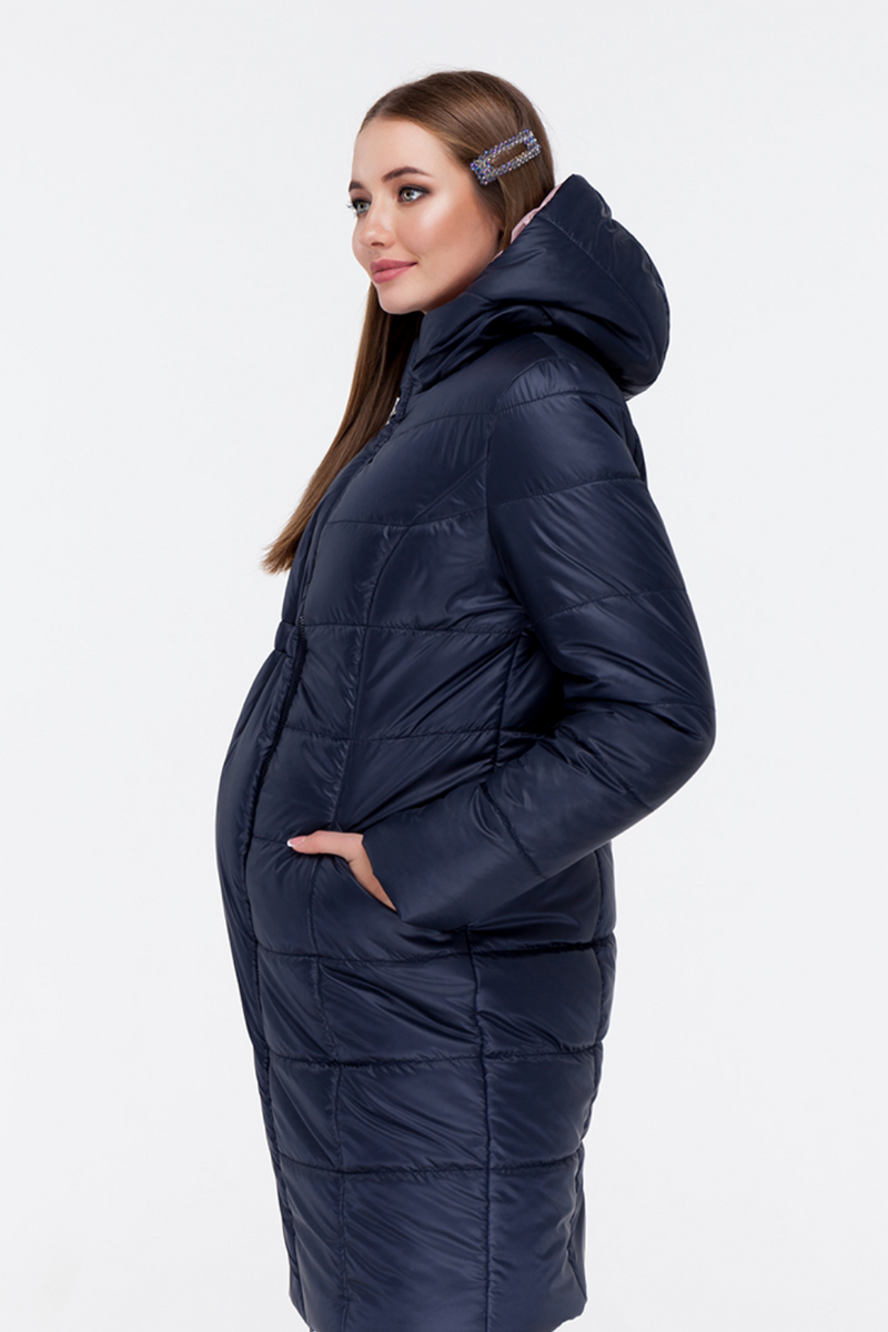 Пальто для вагітних сине