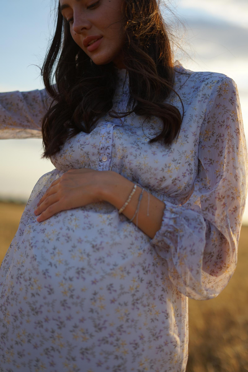 Сукня для вагітних блакитна