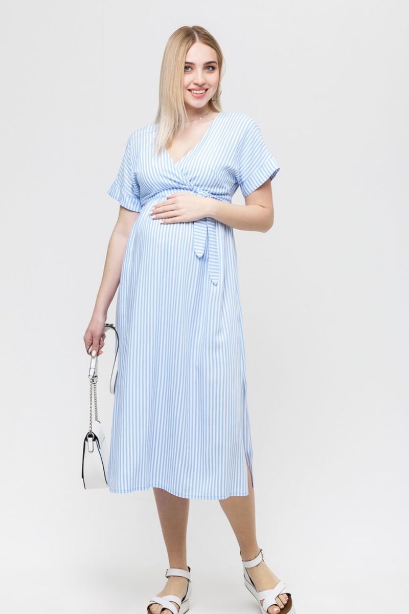 Сукня для вагітних і годуючих блакитна