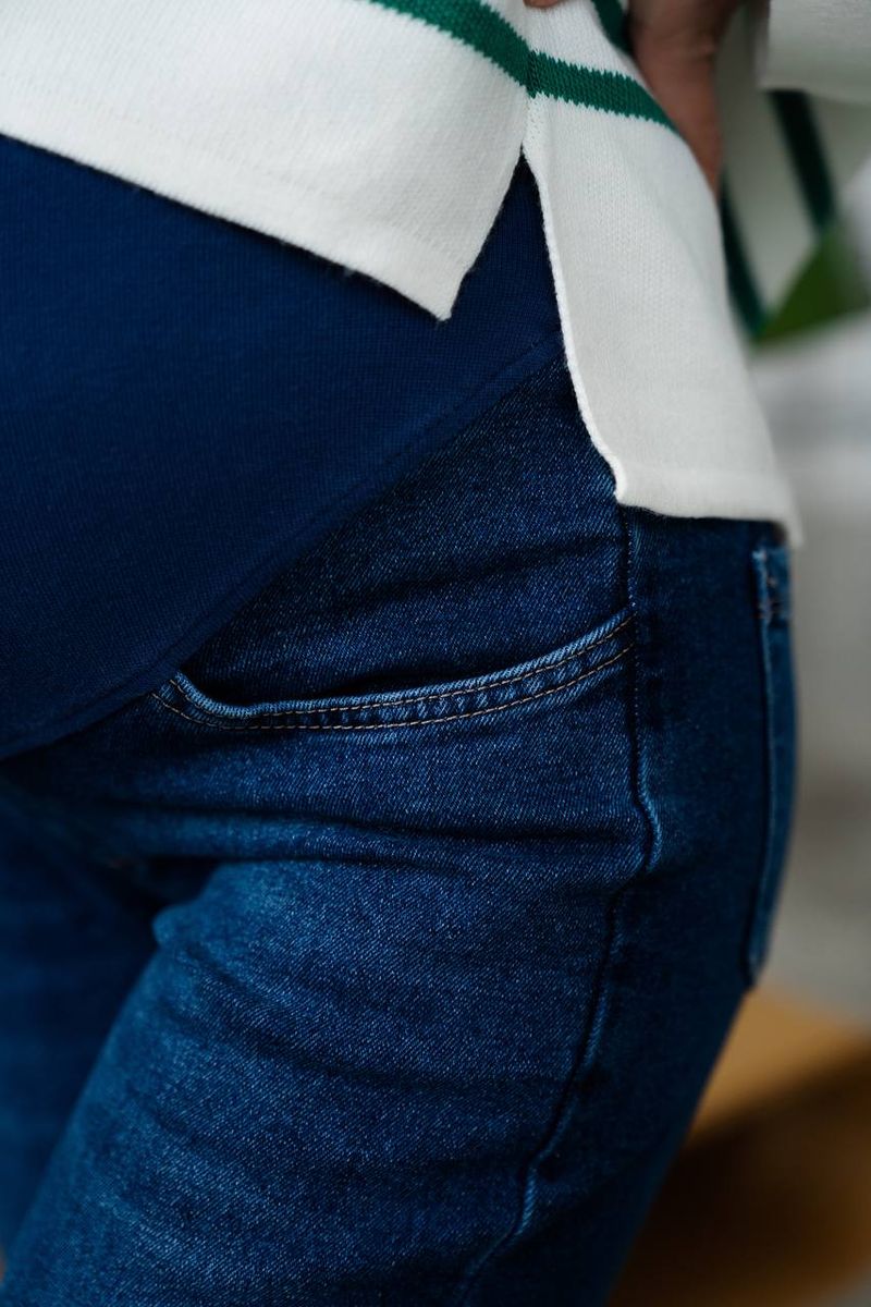 Стильні джинси Мом для вагітних, синий, 36