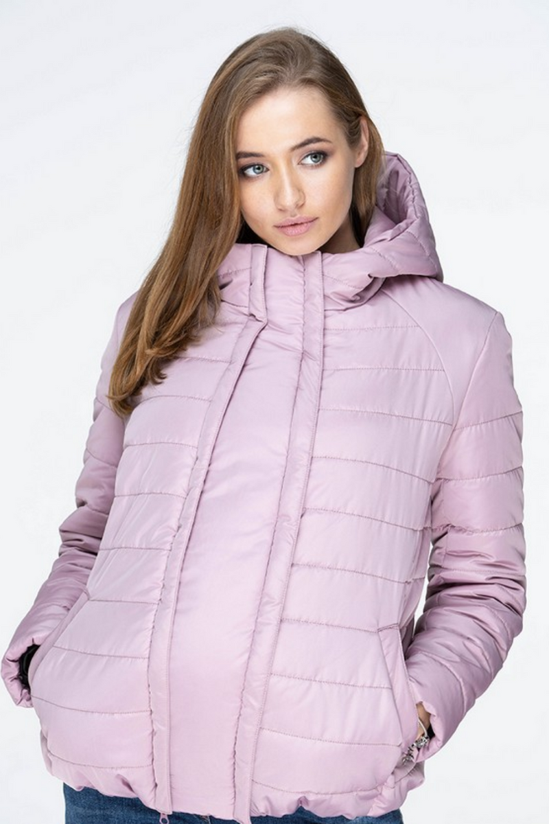 Куртка для беременных серо-розовая