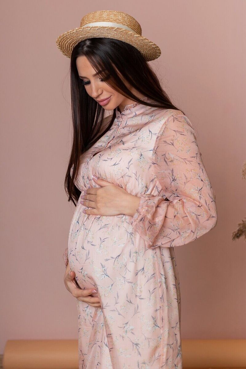 Платье для беременных персиковое