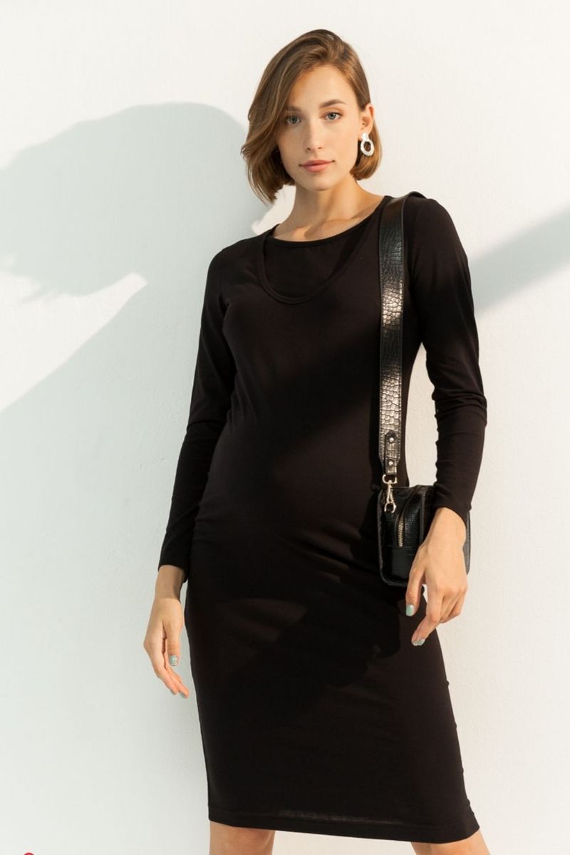Платье для беременных и кормящих черное