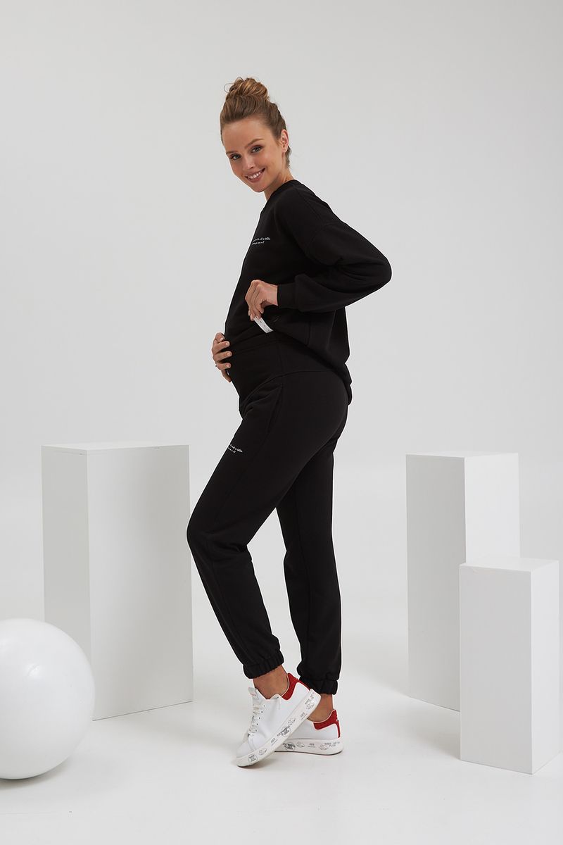 Спортивный костюм для беременных и кормящих черный
