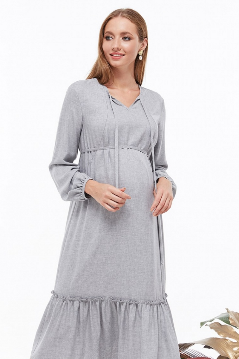 Сукня для вагітних і годуючих сіра
