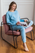 Пижама для беременных и кормящих голубая