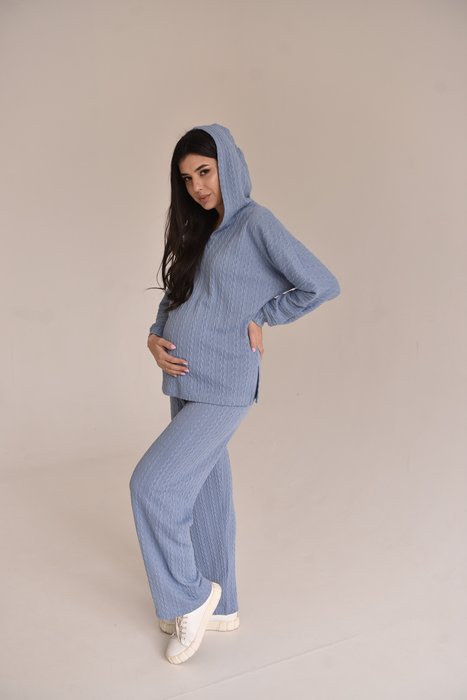 Спортивный костюм для кормления и беременных, Голубой, S