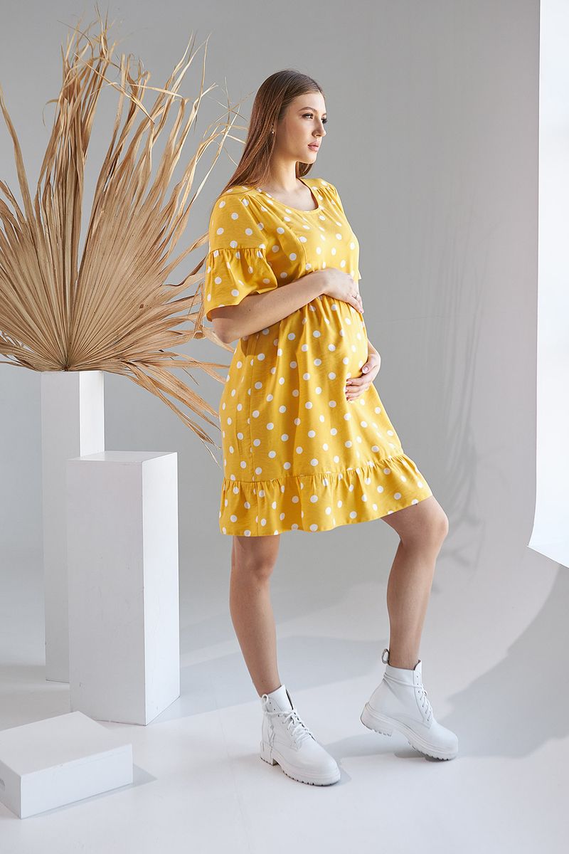 Сукня для вагітних і годуючих жовта