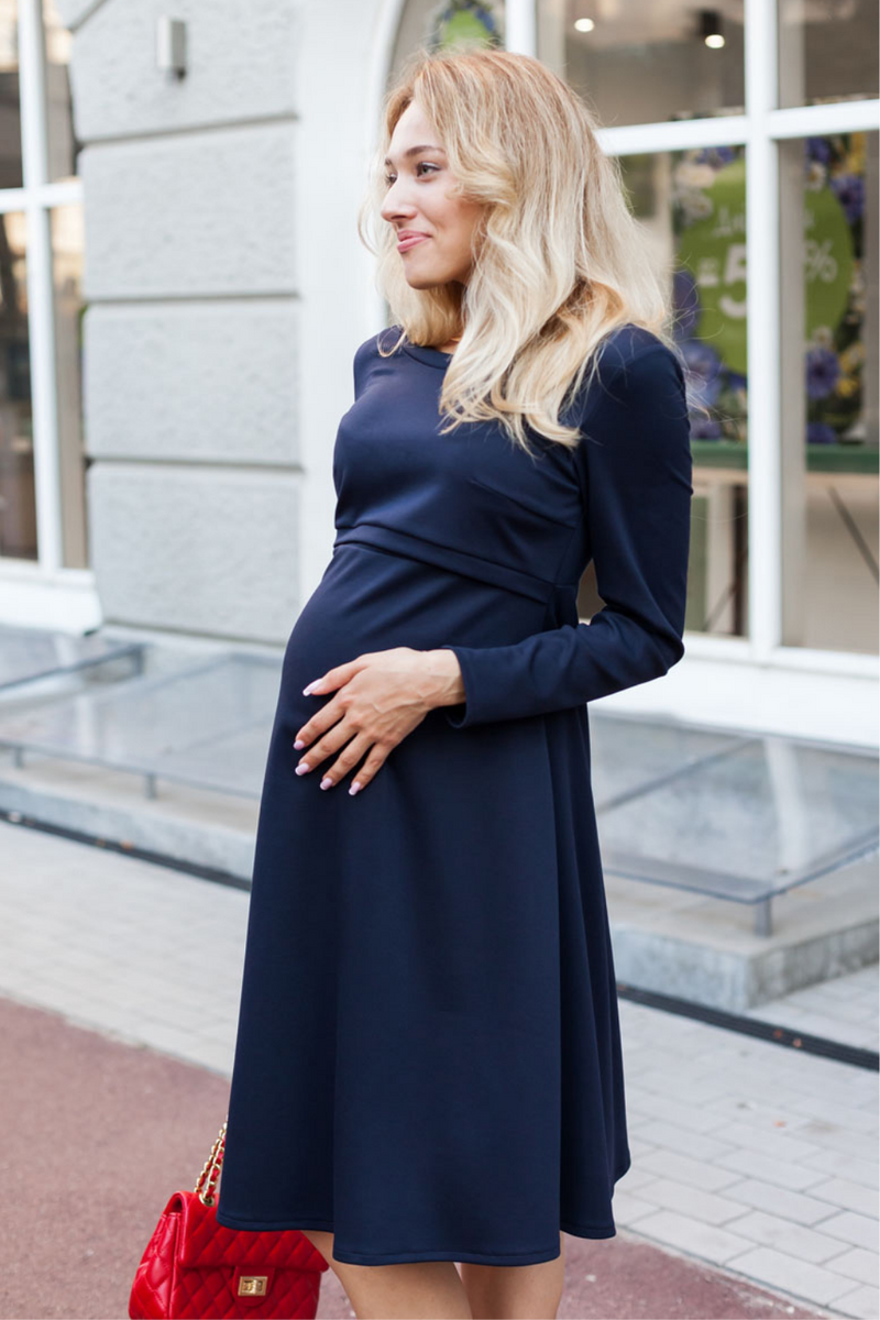 Сукня для вагітних і годуючих темно-сине