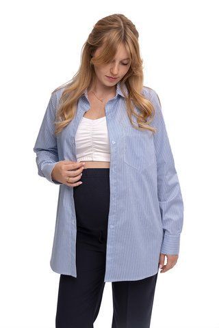 Рубашка для беременных в синюю полоску 2601 2271