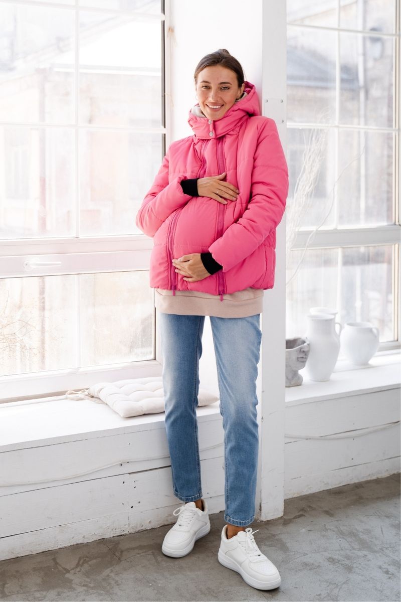 Куртка для вагітних малинова