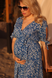 Платье на запа́х с воланами для беременных и кормящих синее