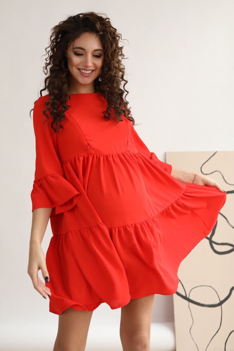 Сукня для вагітних і годуючих червона