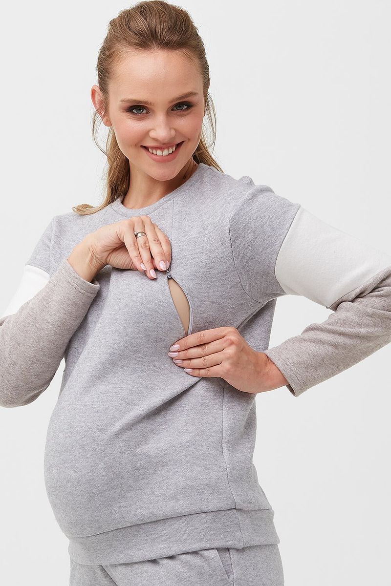 Спортивный костюм для беременных и кормящих серый