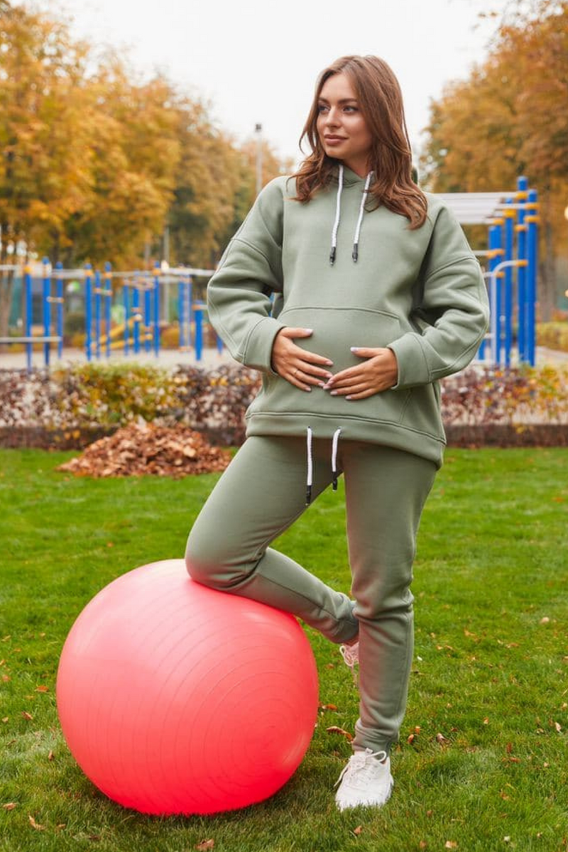 Спортивный костюм для беременных и кормящих оливковый